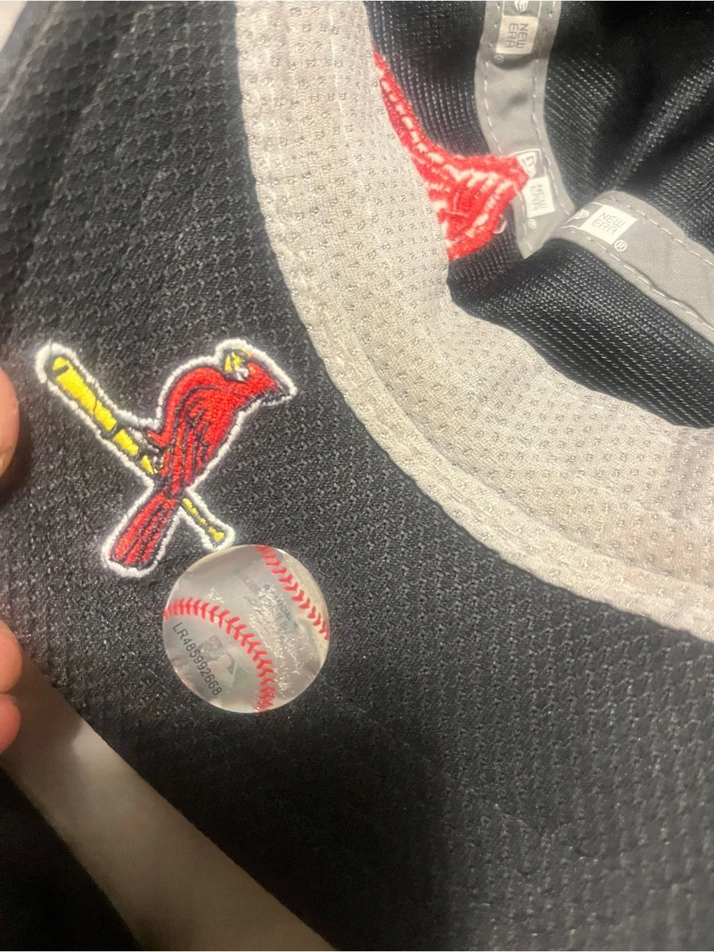 St. Louis Cardinals New Era Black Cap with Red Fish Patch